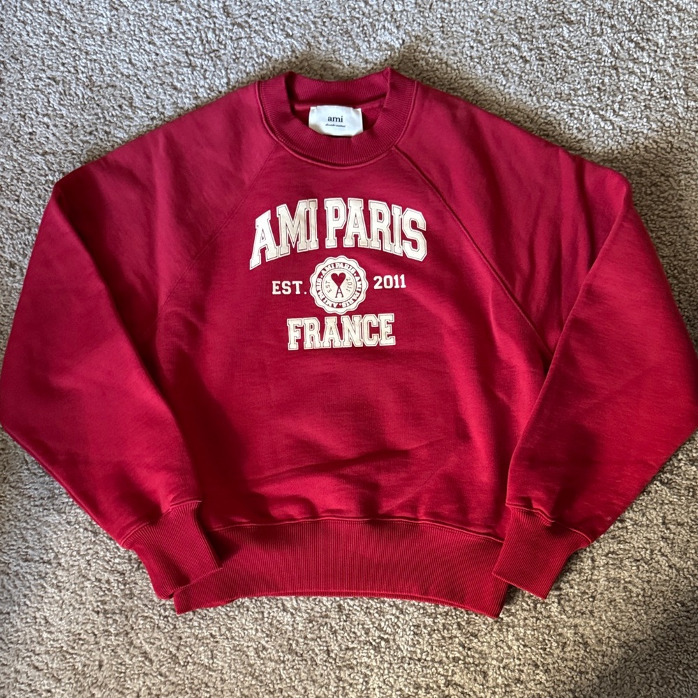 Ami Paris Red Crewneck Sweater